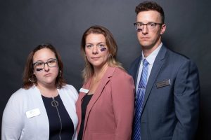 3 people wearing iCare eye patches 