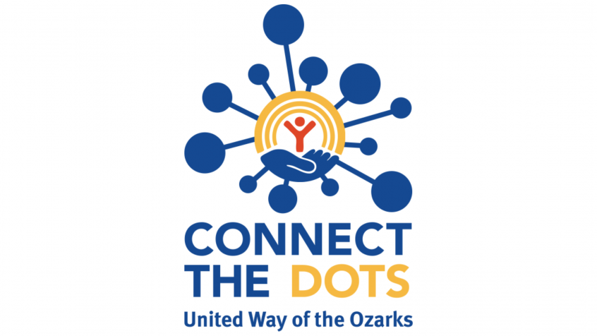 united way logo with text that reads "connect the dots, united way of the ozarks