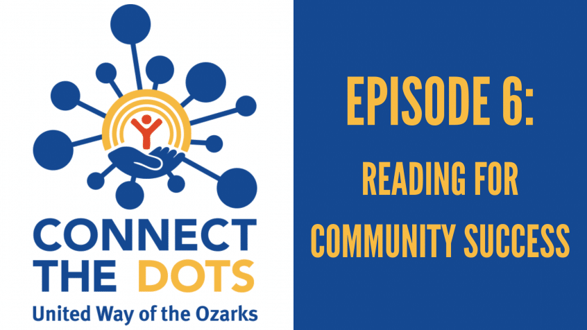 connect the dots logo with a heading that reads "episode 6: reading for community success"