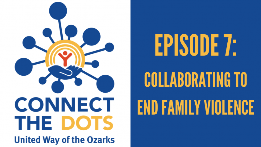 connect the dots logo with a heading that reads "episode 7: collaborating to end family violence"