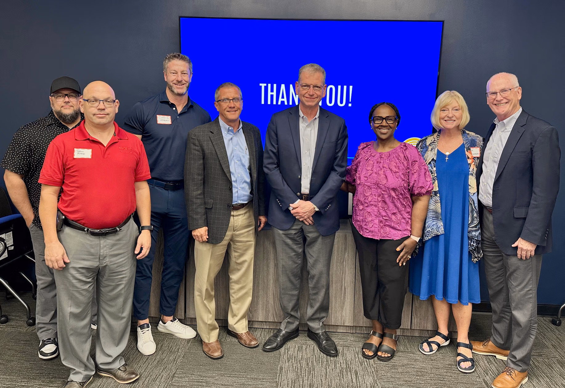 L-R: Billy Dove, Jason Finke, Chris Jarratt, Anthony Roberts, Keith Noble, Dr. Grenita Lathan, Dr. Julie Masterson, Bill Hennessey