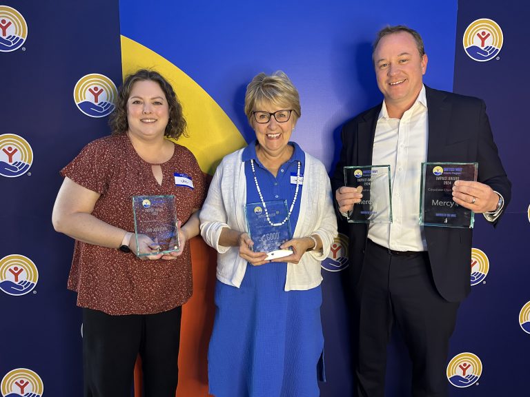 Impact Awards 
L-R: Jen Johnson - Springfield Area Chamber of Commerce, Jennifer Baker - Good Dads, John Myers - Mercy